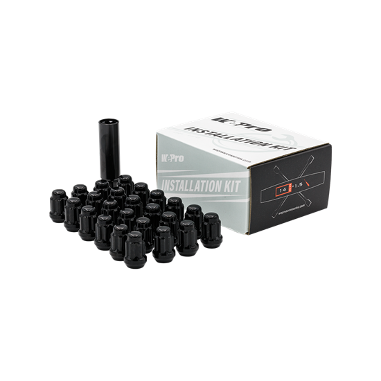 Picture of WePro - Spline ET Closed End 12x1.5 Black 6 Lug (24pcs) Kit - Black